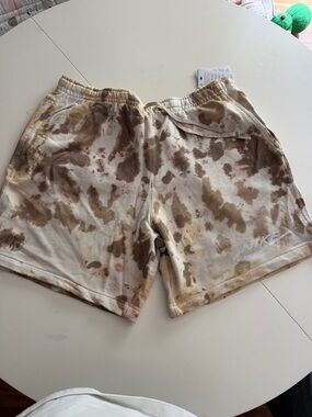 Nike Men’s Tie-Dye Beige and Brown Athletic Shorts